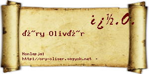 Őry Olivér névjegykártya